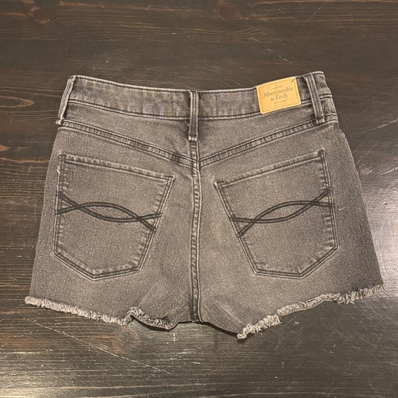 Distressed Black/Gray Denim Shorts - Picture 2 of 2